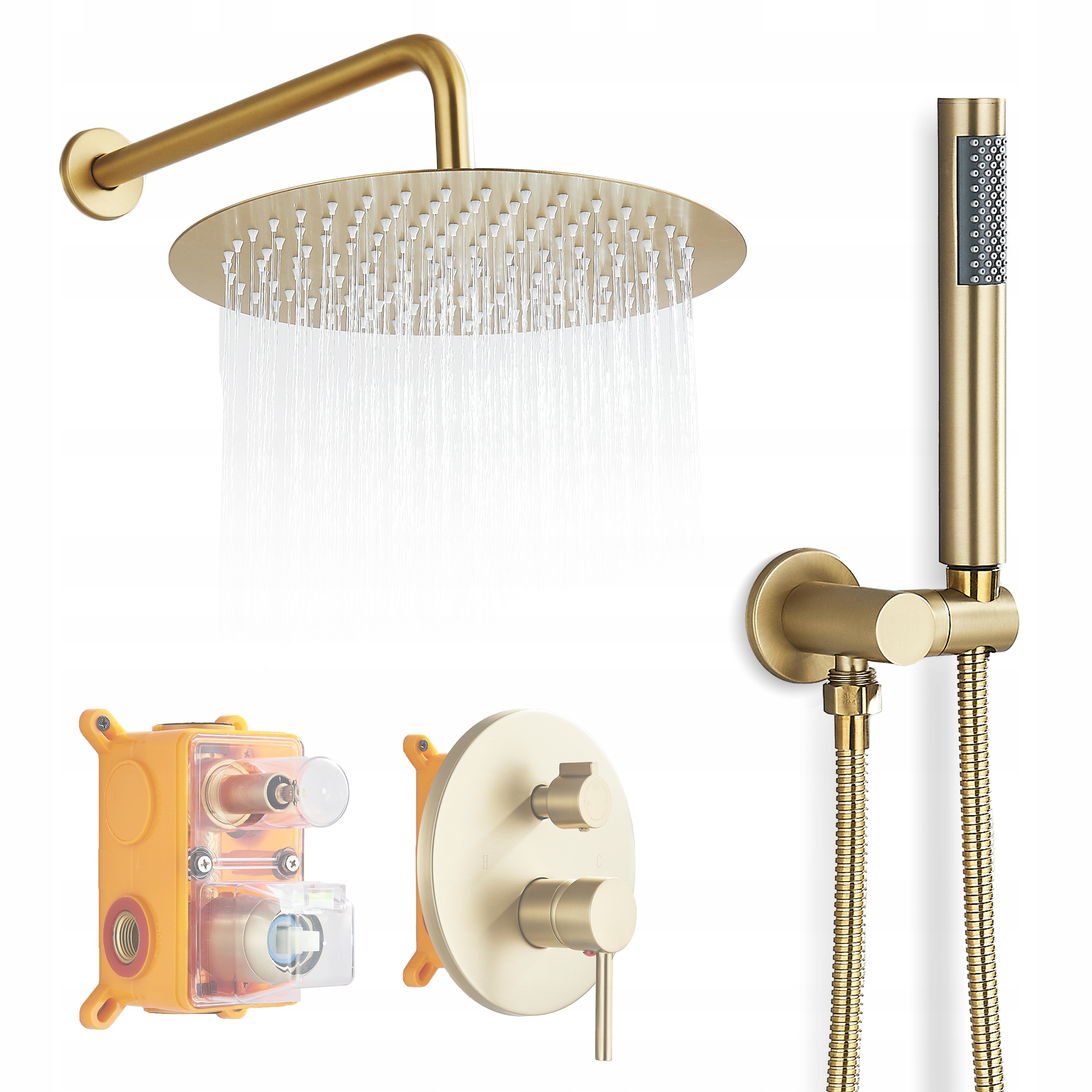 Podomietkový sprchový set Viventis Zlato kartáčovaný Box Armatura Plus