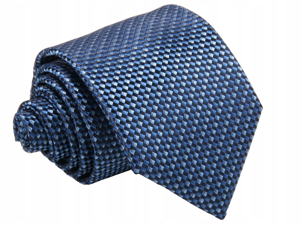 KRAWAT ŻAKARDOWY - GRANATOWY W KWIATKI [2161]