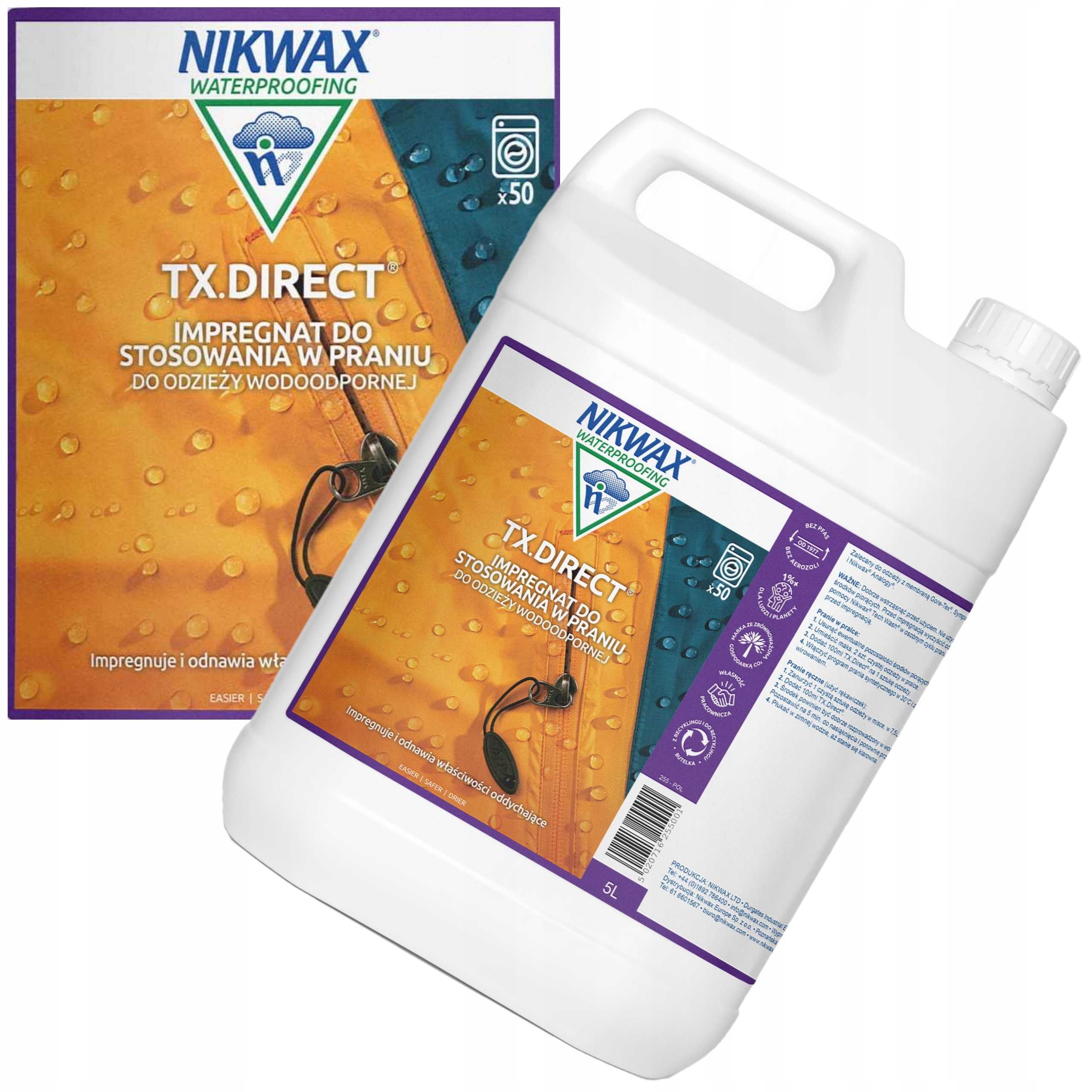 Nikwax TX.Direct Tekutina 5 litrů Impregnát pro bundy Gore-tex A Softshelly