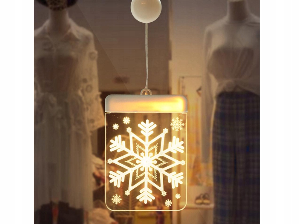WITRAŻ LED 3D NA OKNO OZDOBA LAMPKI ŚWIĄTECZNE Stan opakowania oryginalne