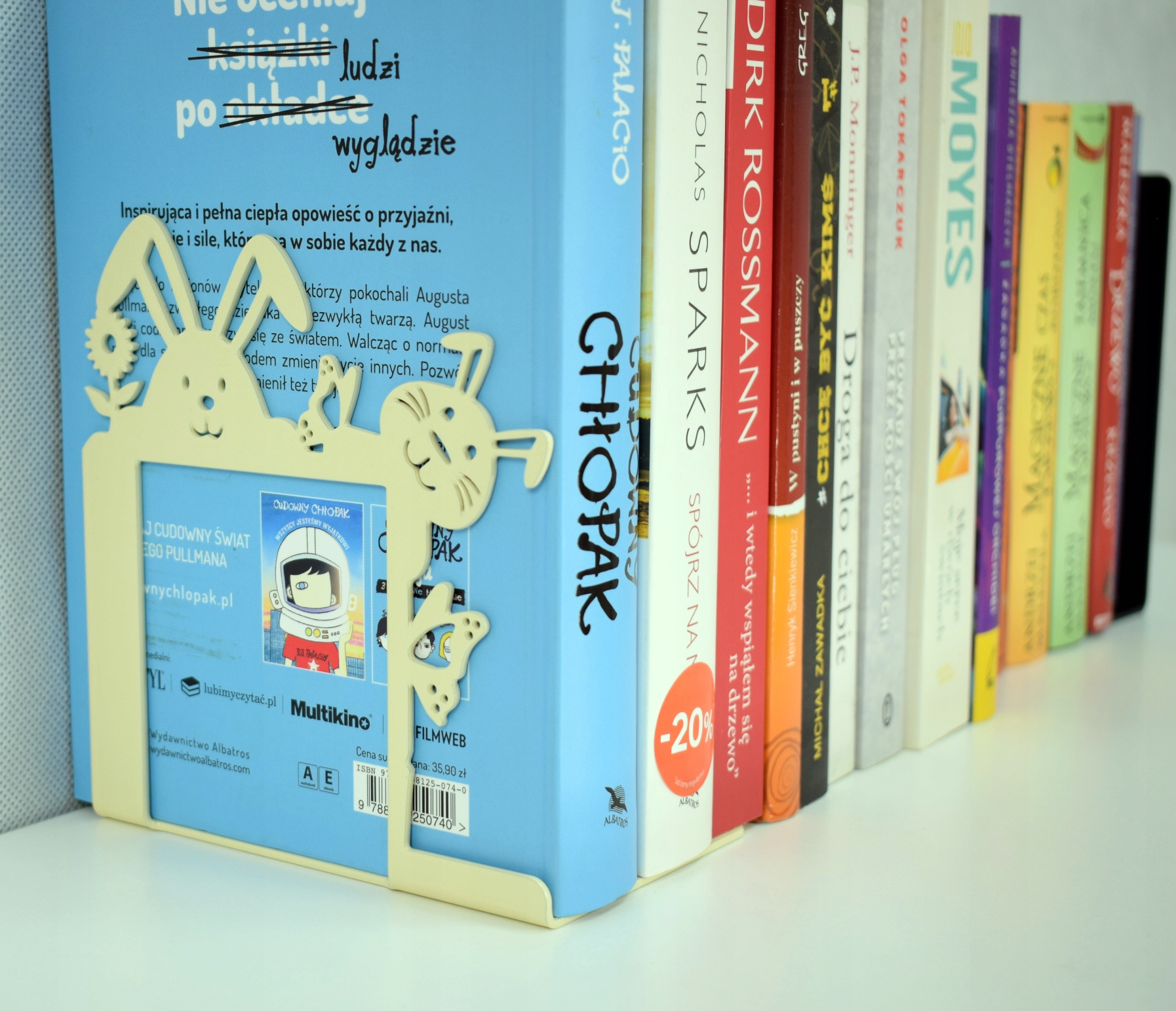 Podpórka do książek Wielkanocna Metalowa Kremowa Stan opakowania oryginalne