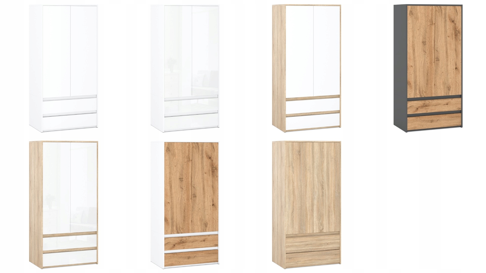 POJEMNA SZAFA DĄB SONOMA GARDEROBA 90 CM | MEBLE DO SALONU | SYPIALNIA Głębokość mebla 50 cm