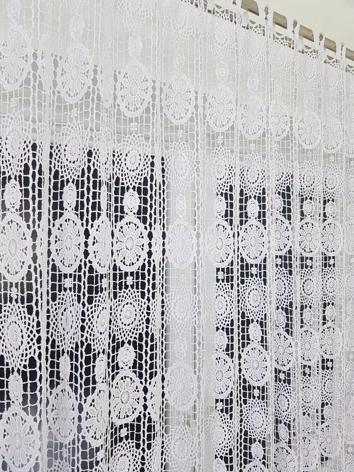 Firana Gipiurowa Wzór Kółeczka Firanka Biała Lekka 400X250 Do Salonu Pokoju