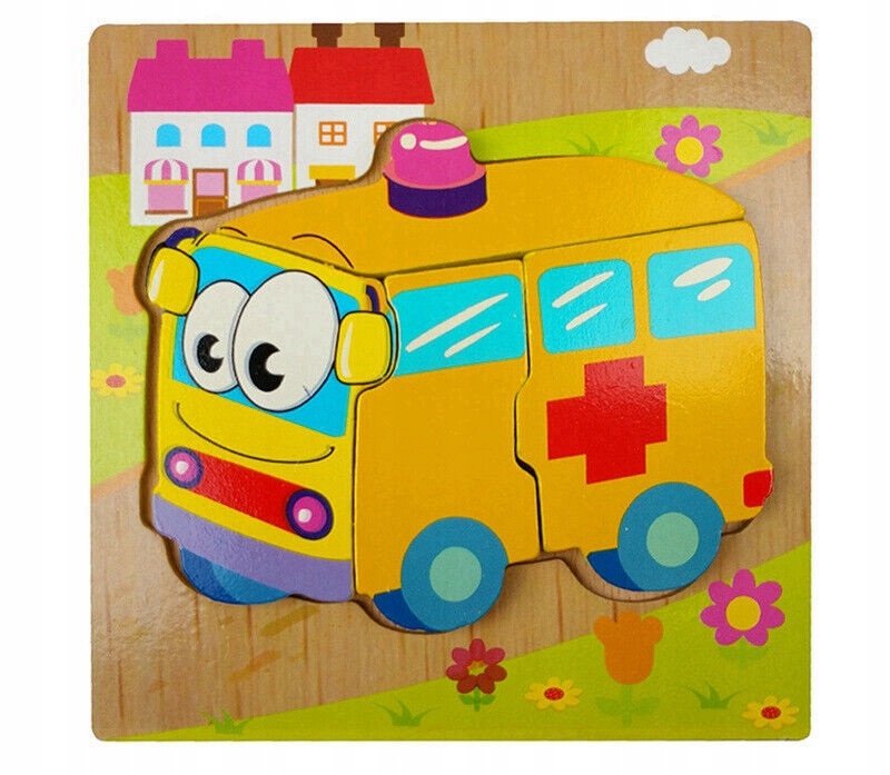 PUZZLE DREWNIANE EDUKACYJNE UKŁADANKA 3D KARETKA