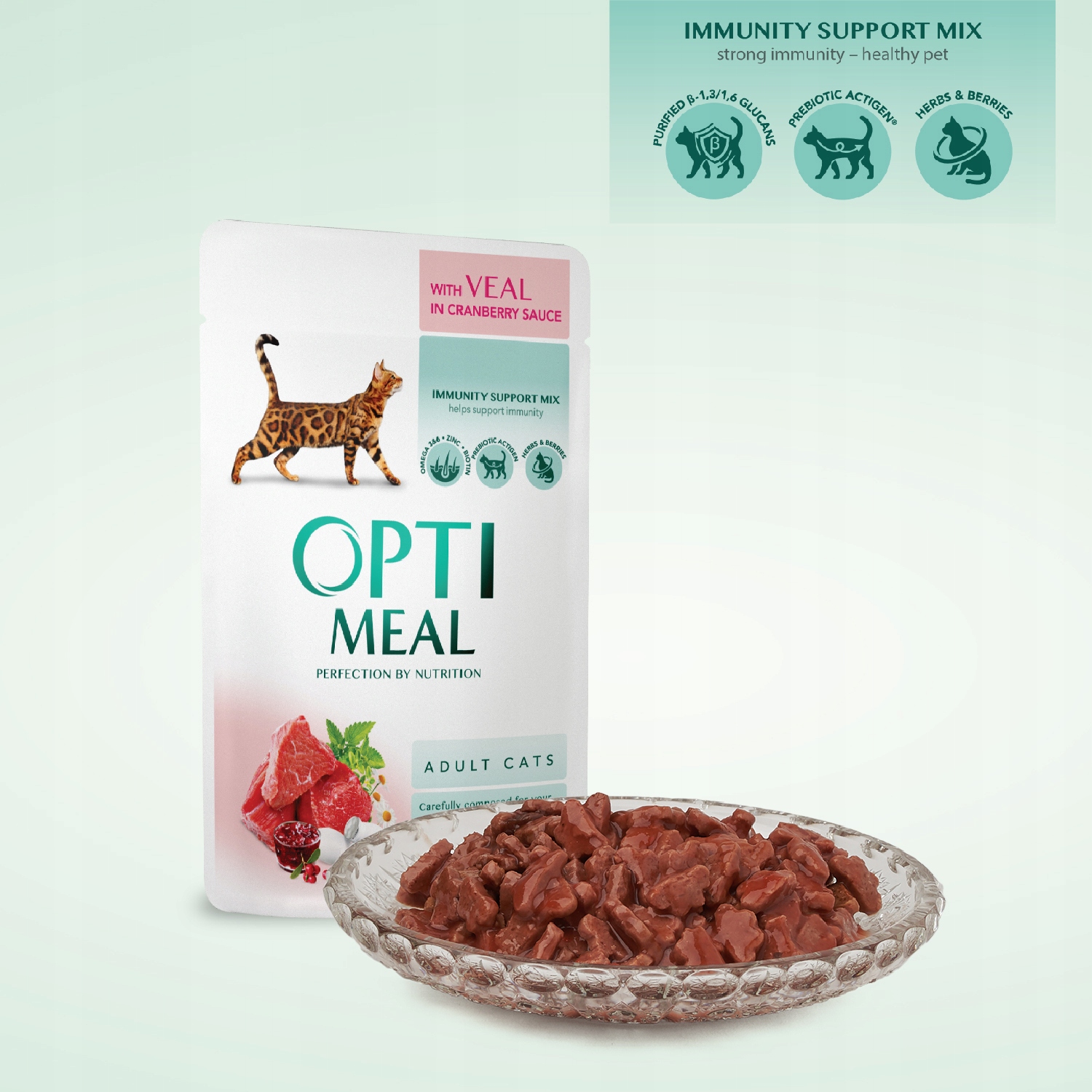 OPTIMEAL mokré krmivo pro kočky - telecí v brusinkové omáčce 12x85 g Kód výrobce 4820083905438