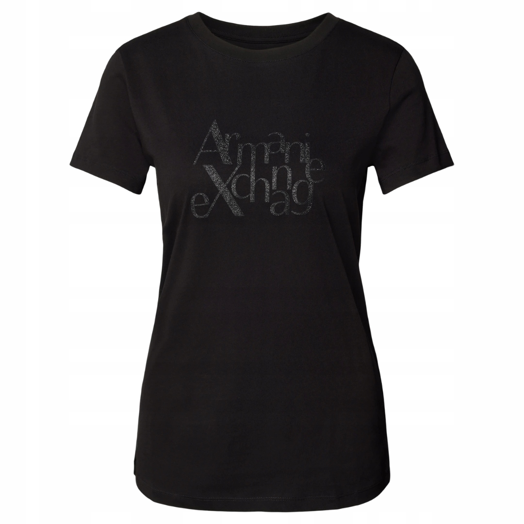 Armani Exchange – tričko s potiskem a logem, černé, velikost S