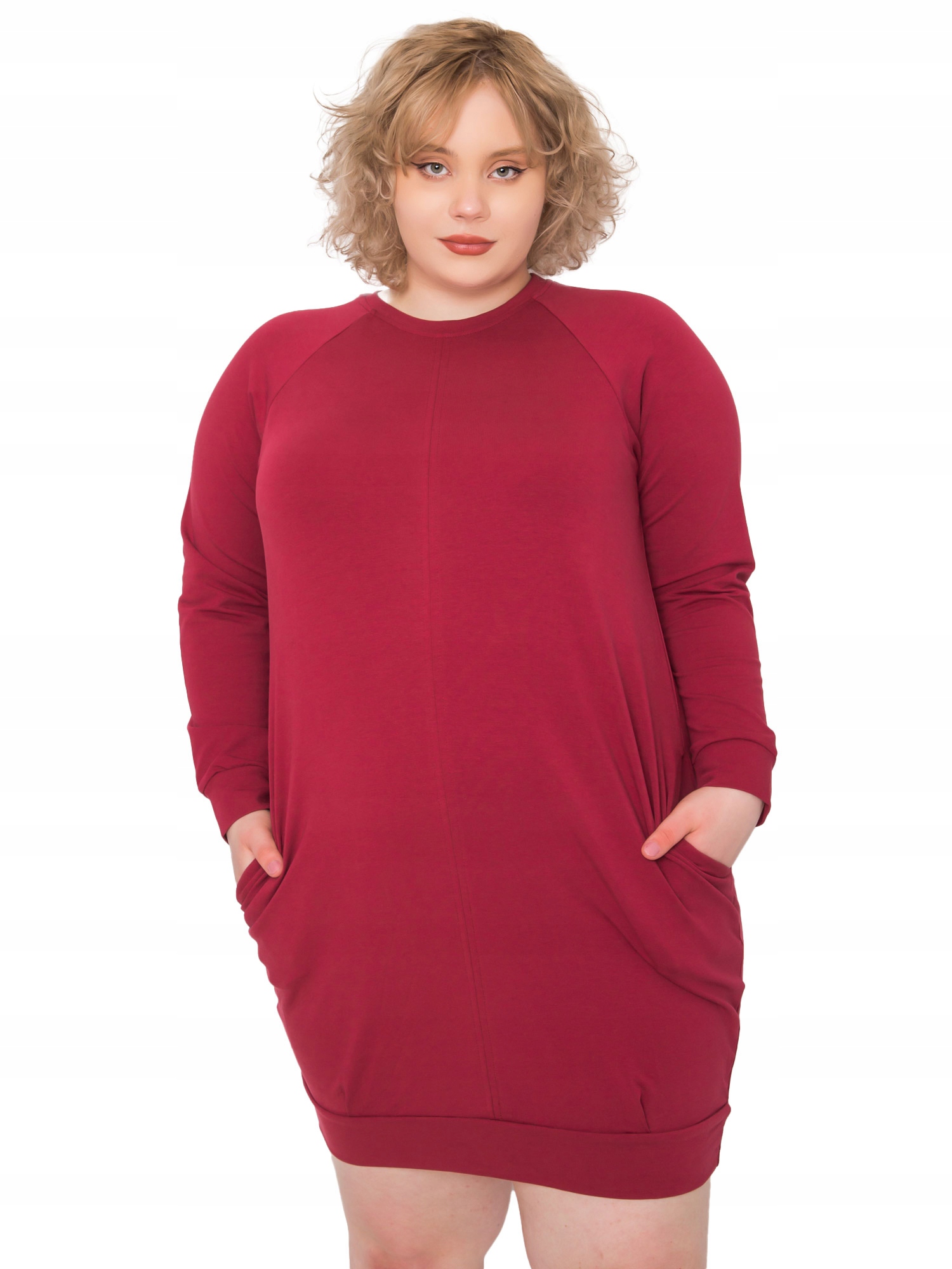 

Gładka Sukienka Damska kieszeniami Plus Size - 4XL