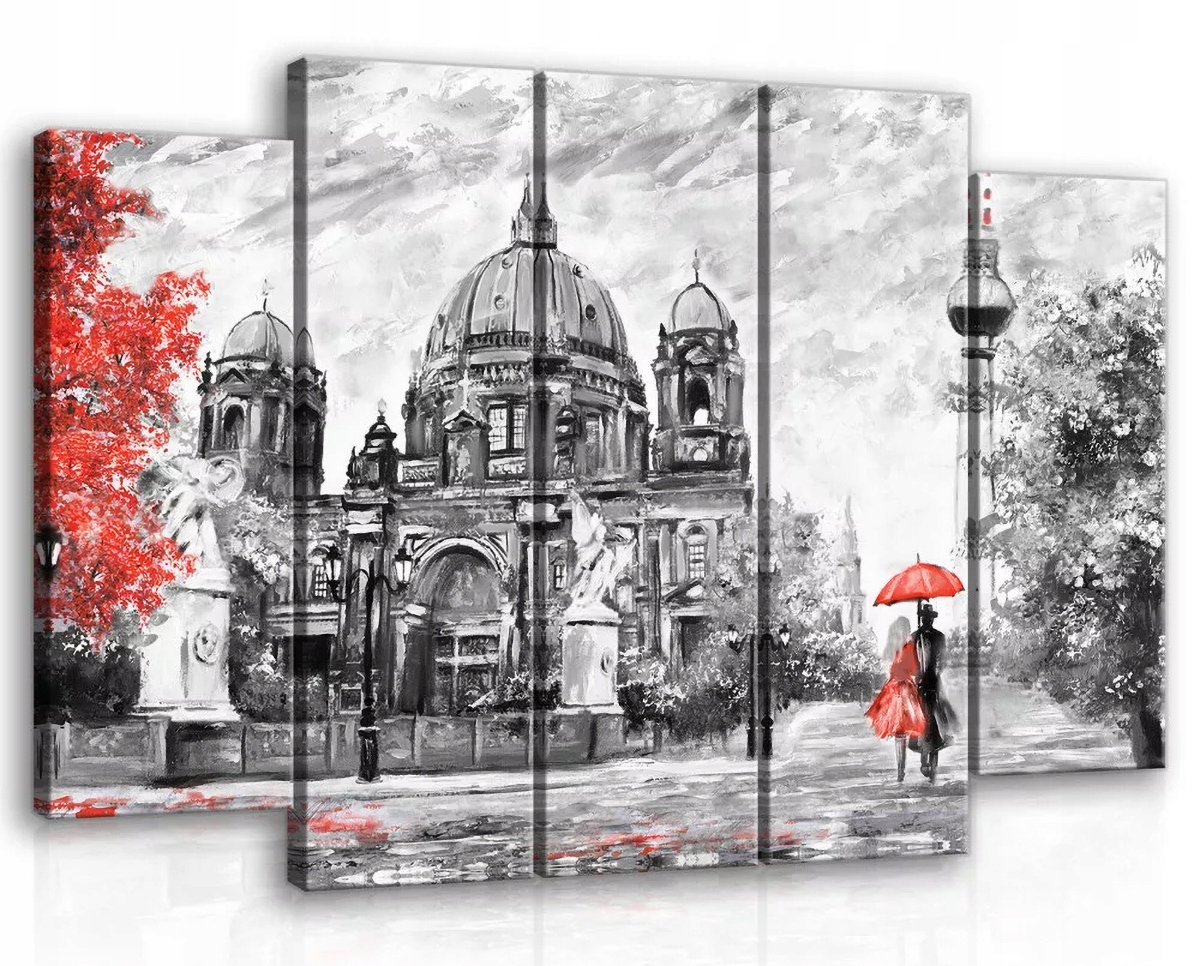 Obraz Na Plátne Canvas 150x100 Berlin Katedra Pohľad Para Spacer Dážď