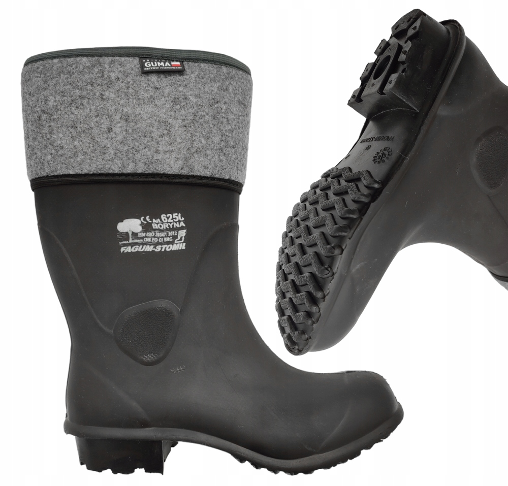 Kalosze Buty Gumo Filcowe Robocze Ciepłe Dla Rolników 6250 Boryna Ob 44