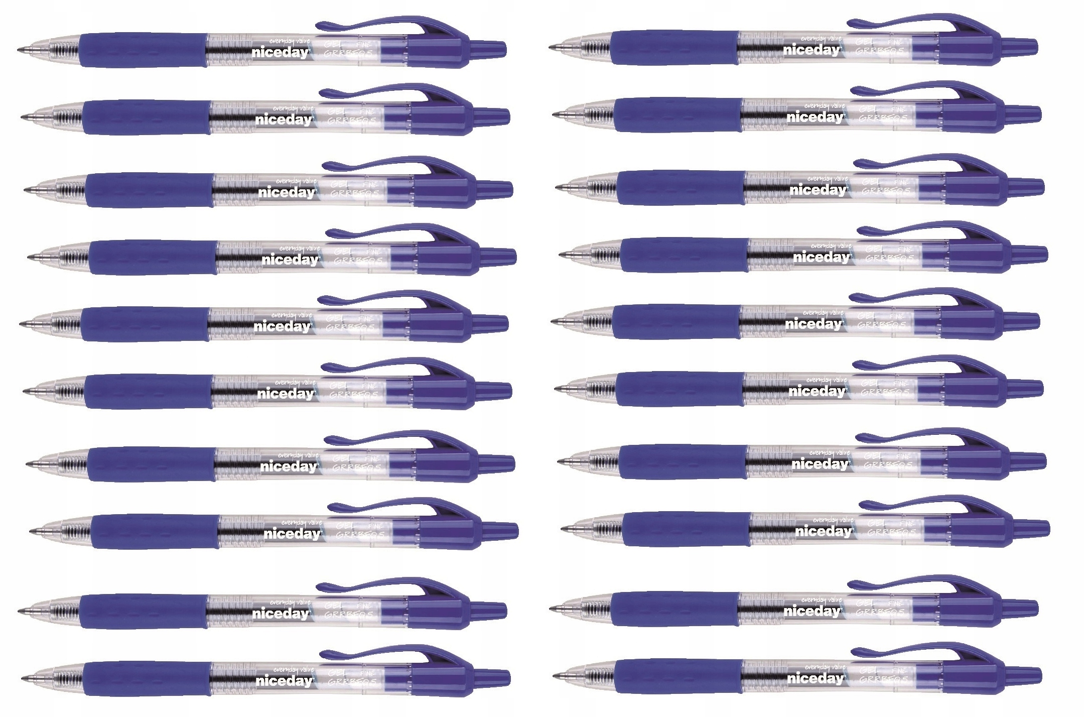 

Pióro żelowe Niceday 0.7mm niebieski x20 zestaw