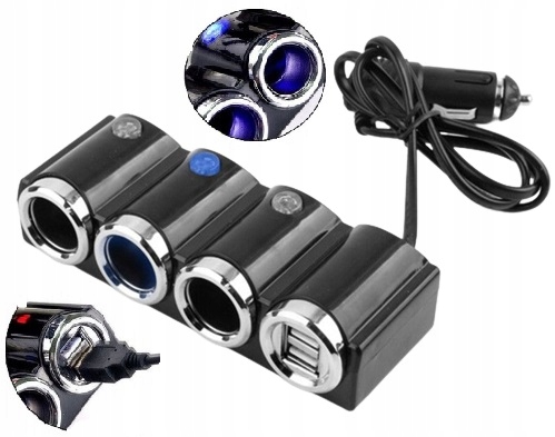 

Rozgałęziacz Rozdrzielacz Zapalniczki 120w 2xUSB