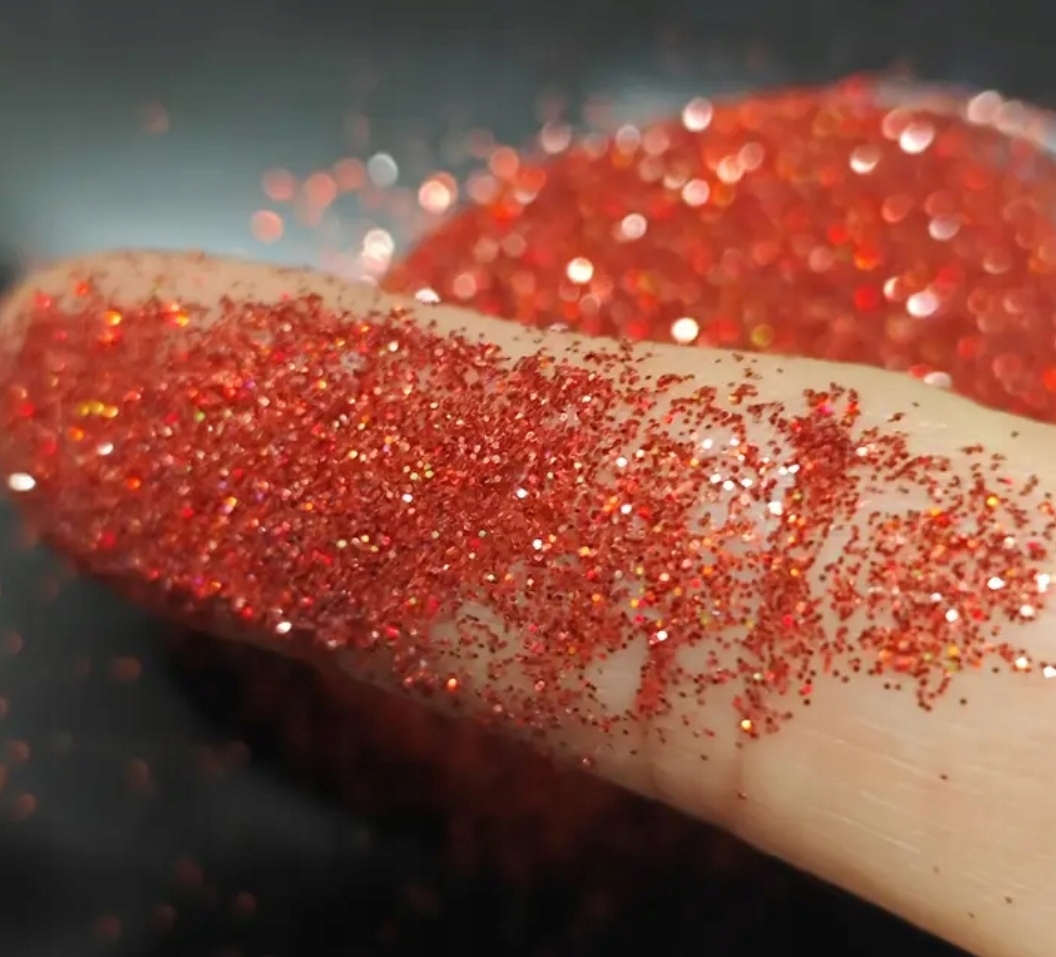 Sypký brokát, ozdobný, červený, průměr 0,2 mm, na stěny, barvy, spáry, 1 kg