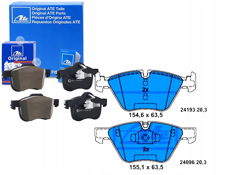 Brzdové Destičky Bmw Přední 1 2,0-3,0 05-13 Ate Sada řidiče #35