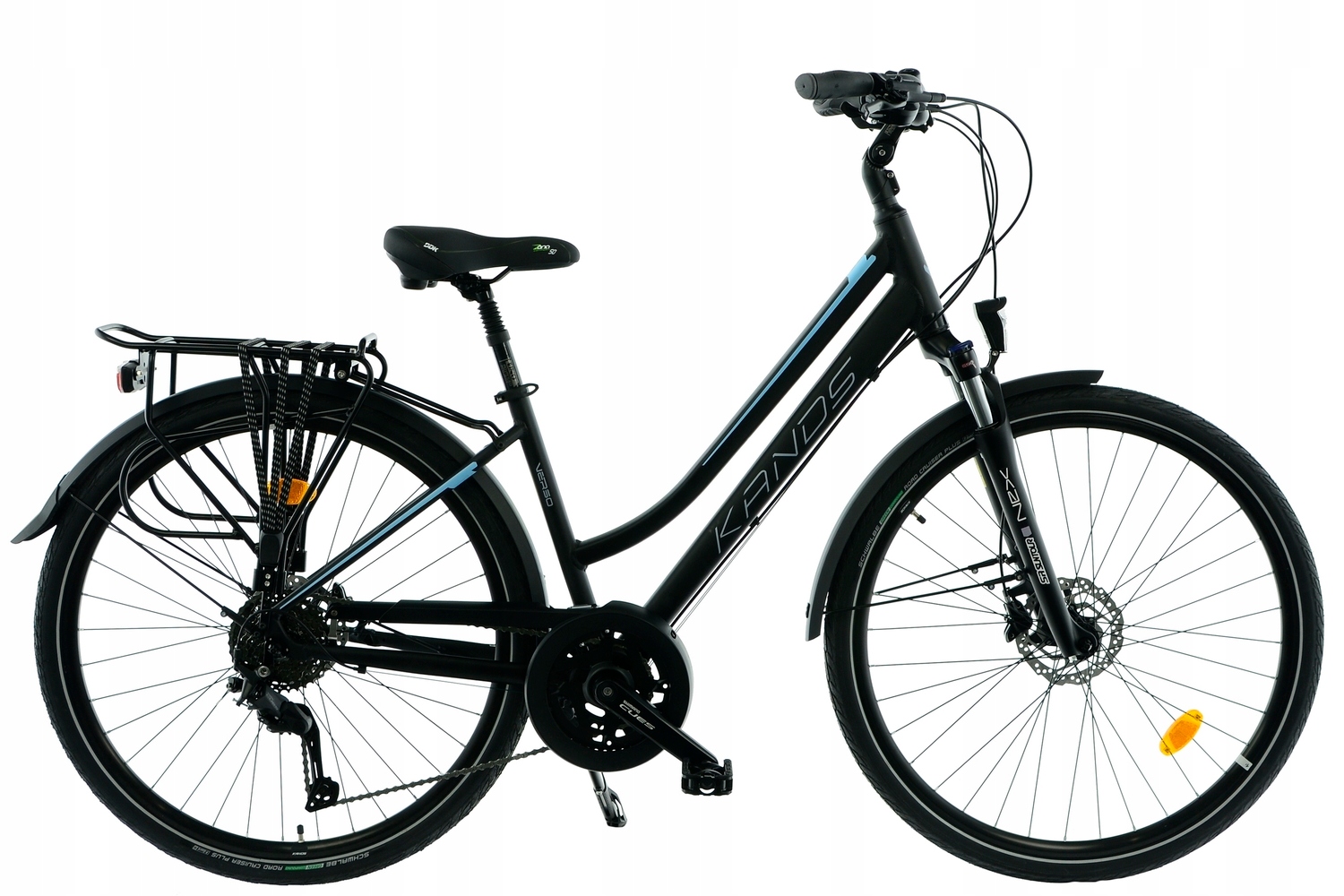 Rower Trekkingowy 28 Kands Verso V2 czarno-błękitny mat R17 wzrost 152-167