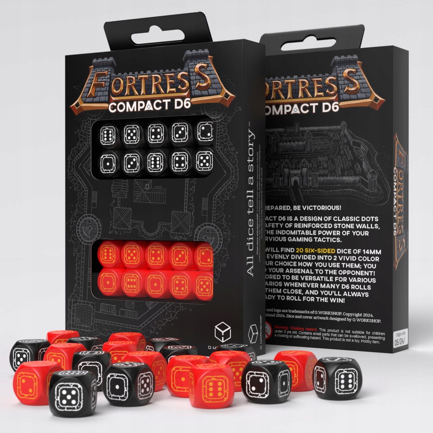 Komplet Fortress Compact D6: Black & Red