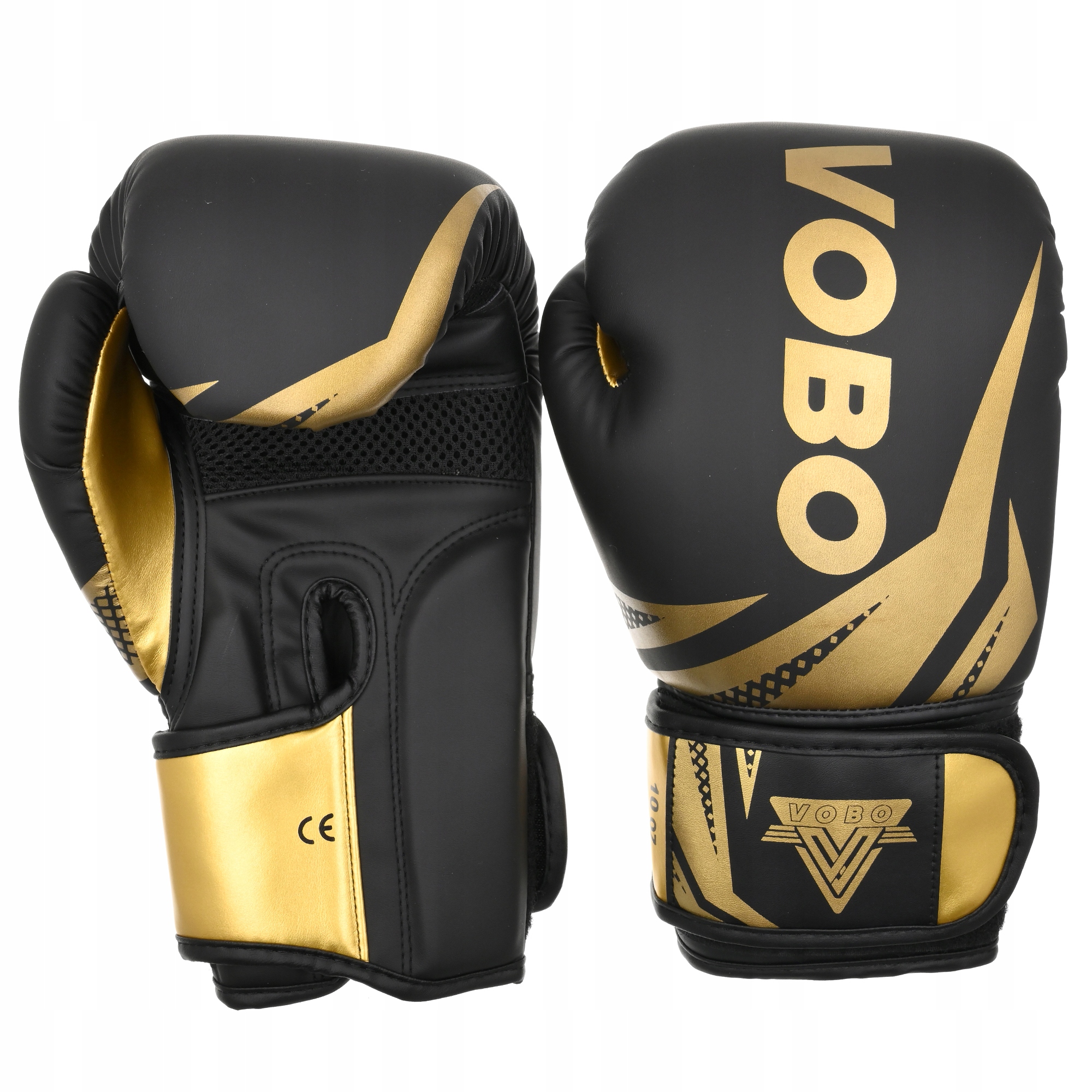 Rękawice bokserskie 12 oz sparingowe czarne treningowe uniwersalne Vobo