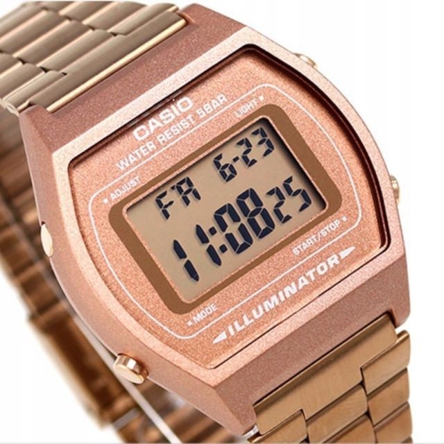 Hodinky Casio B640WC-5A Vintage Sport Digitální Unisex Rose Gold Led Box 35 mm