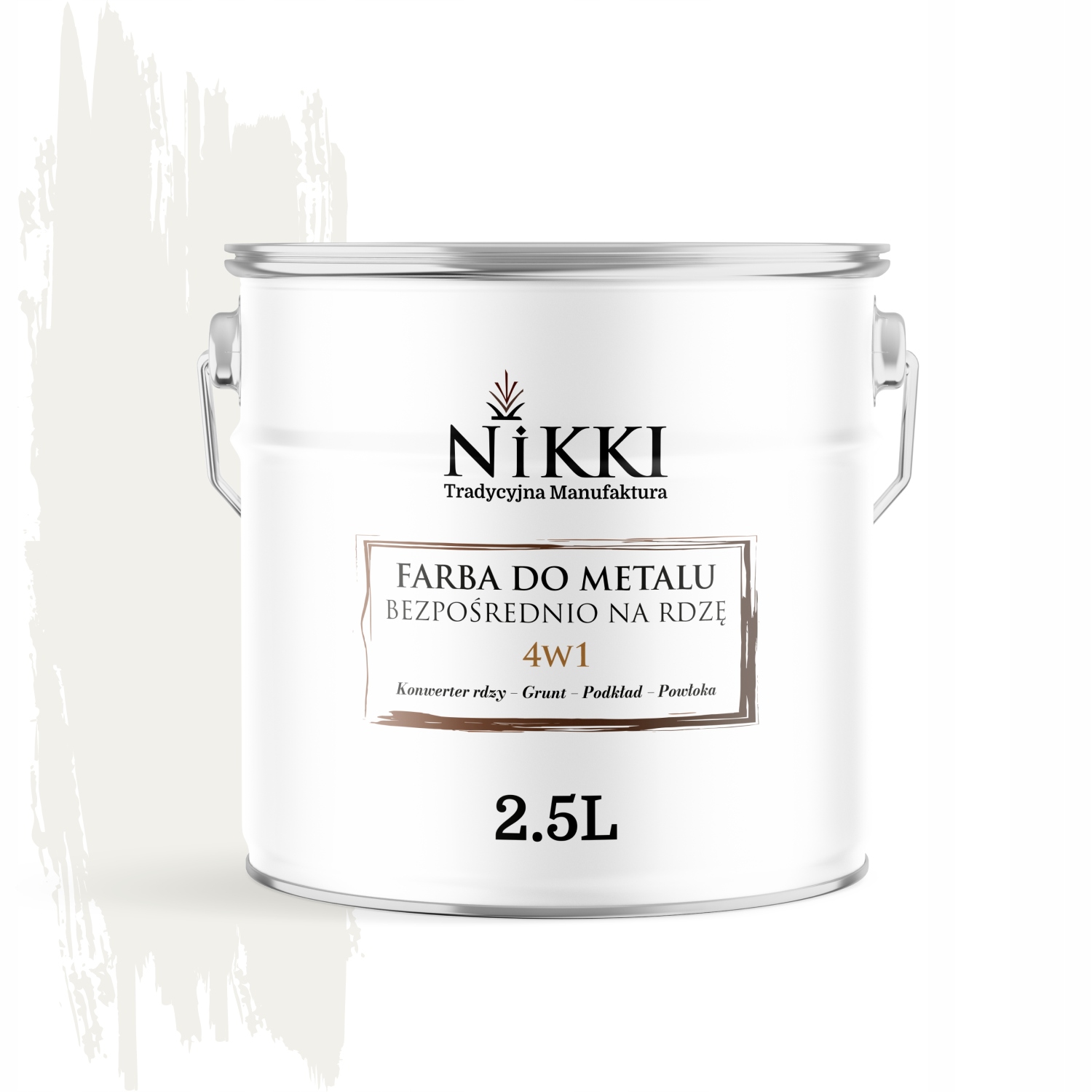 Farba Na Kov Priamo Na Hrdzu 4v1 Pozinkovaná Biela Cestná Ral 9016 Lesk 2,5L