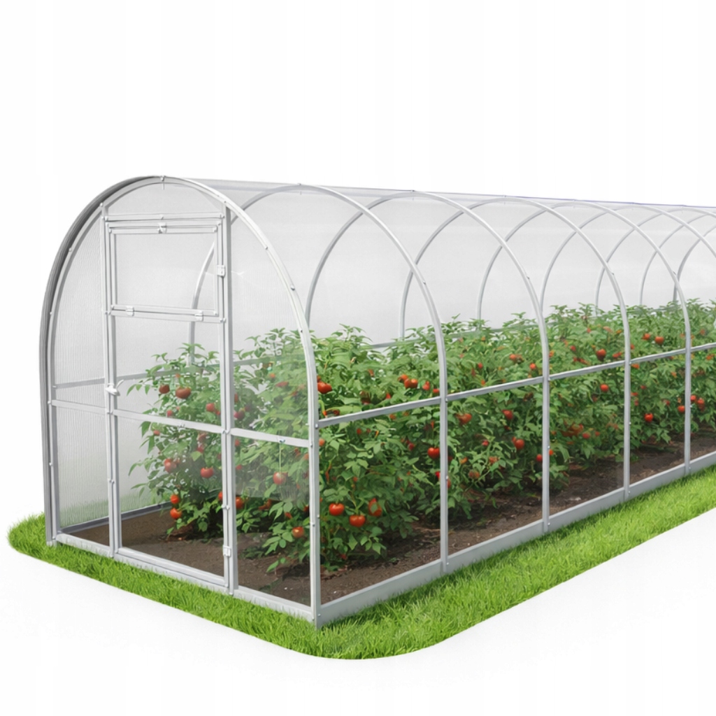 Skleník z polykarbonátu Zahradní tunel silný 2x8 m profily 20x20 pozink 5 mm