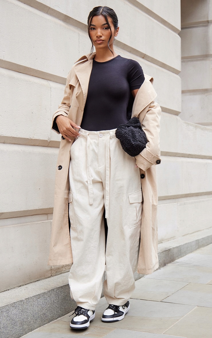 PRETTYLITTLETHING BODY DAMSKIE CZARNE 38 1EKB Wzór dominujący bez wzoru