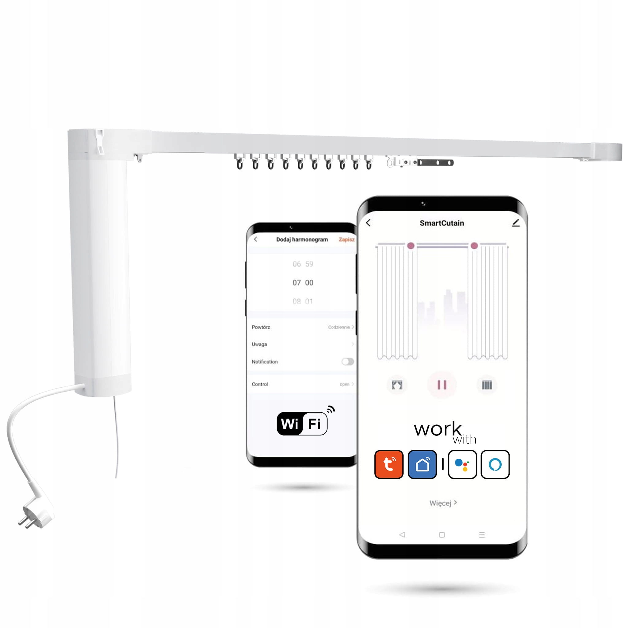 Elektrický záves WiFi Tuya 2,2 m sada