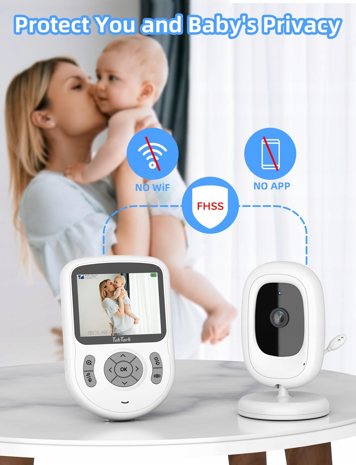 TAKTARK Elektroniczna Niania Kamera 28 Video 720p IPS Bez WiFi 750mAh — miniatura 7
