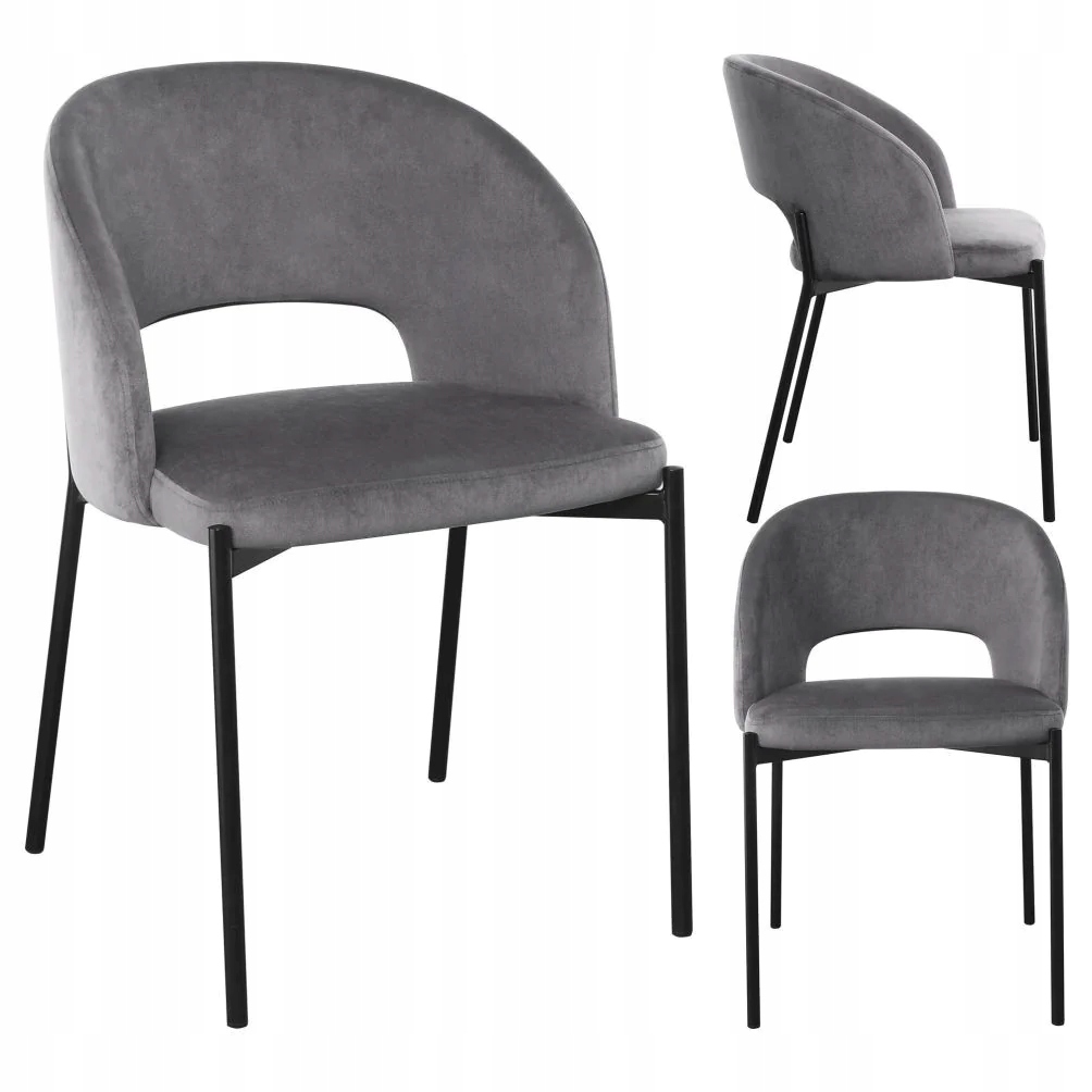 

Krzesło do Jadalni Loftowe K455 Popielate Velvet