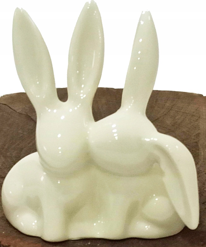 

Zajączki Ceramiczne, Biały, Dekoracja Wielkanocna