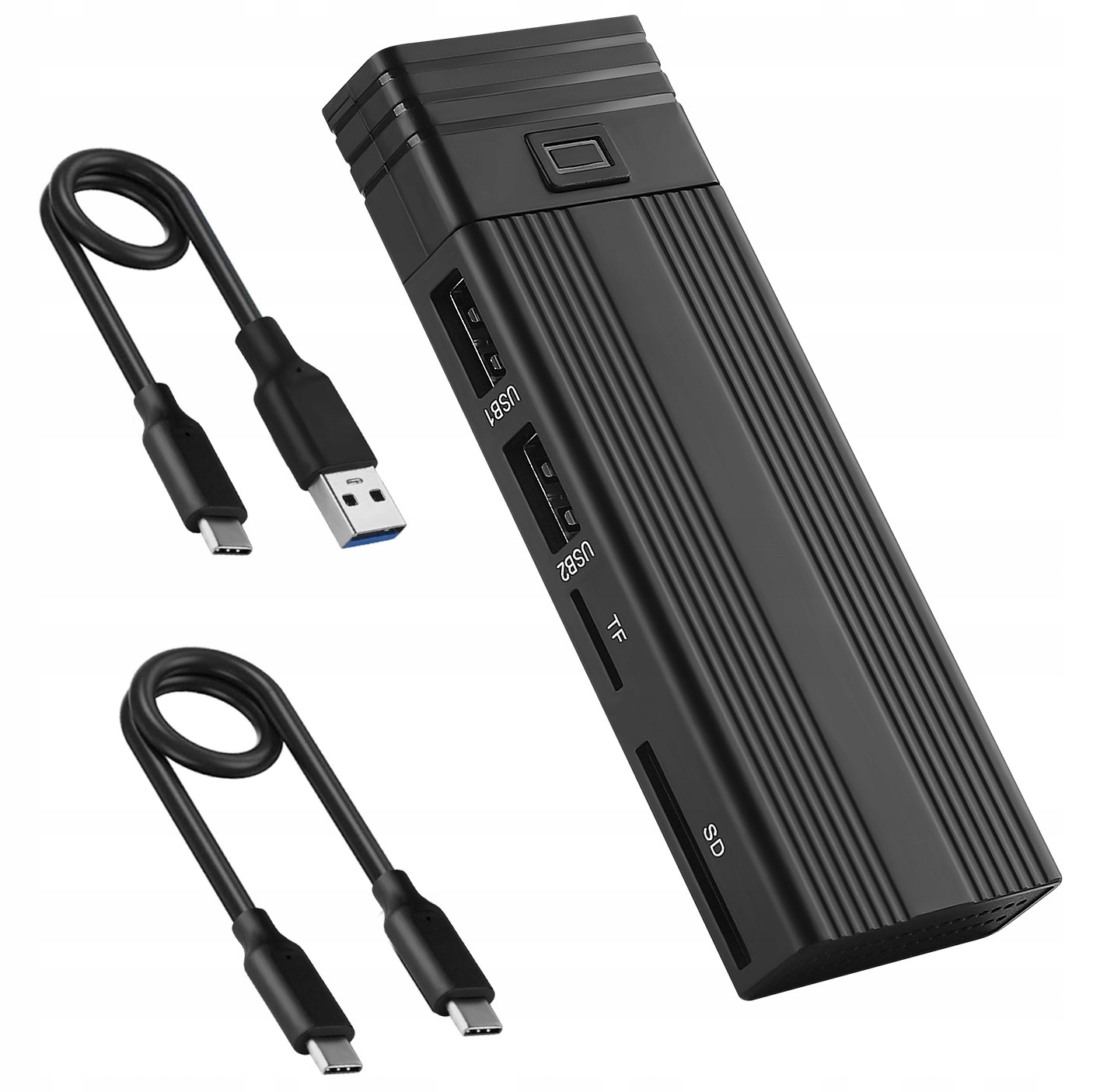 Pouzdro pro disk M.2 Nvme Ssd 2v1 s Usb 3.2 gen2 HUBem čtečka Sd karet