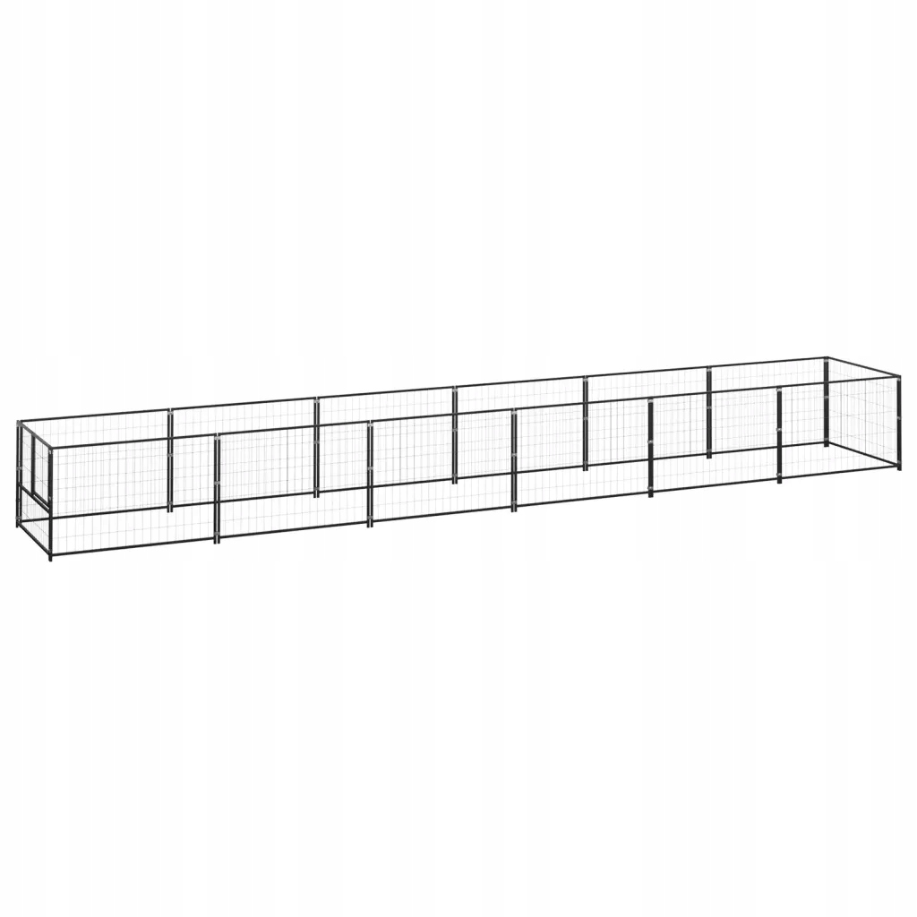 Kotec pro psa, černá, 6 m², ocelová