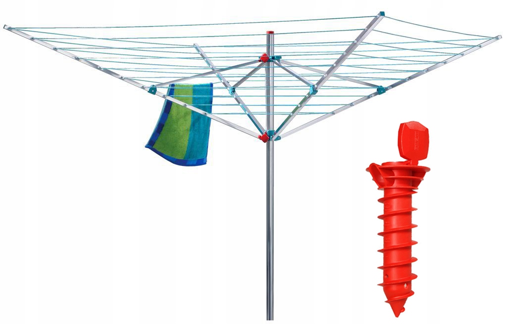 Suszarka Ogrodowa Obrotowa Na Pranie, Do Ubrań 50M Kotwa premium