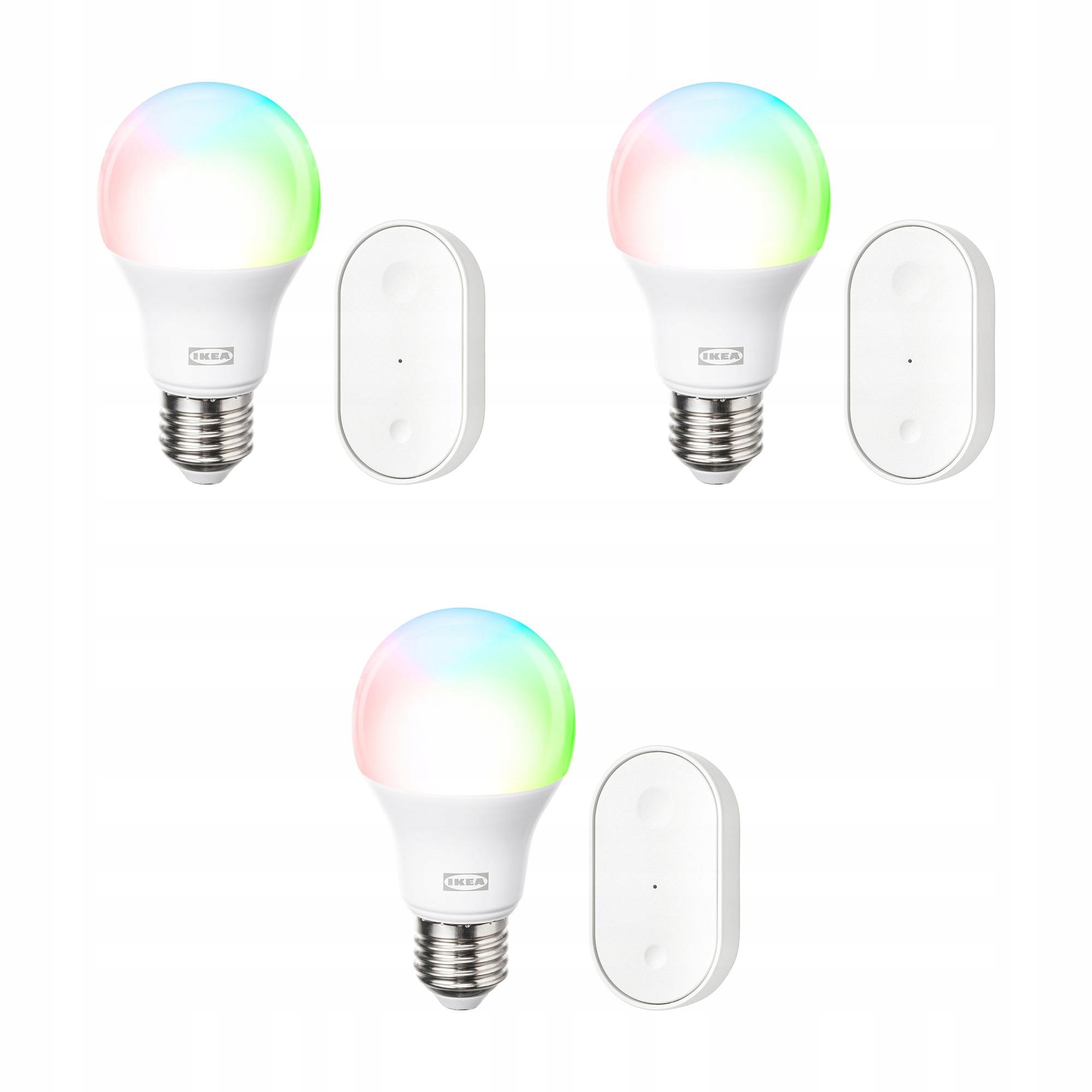 3 ks Smart Led žárovka E27 Rgbw Startovací Sada Kajplats