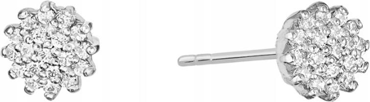 Náušnice z bílého zlata 585 s jemnými diamanty, dámský design, jako dárek