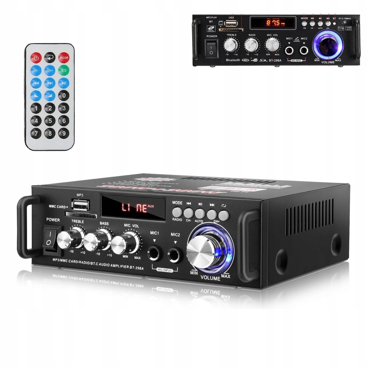 WZMACNIACZ DO GŁOŚNIKÓW HIFI KOLUMN BLUETOOTH MINI