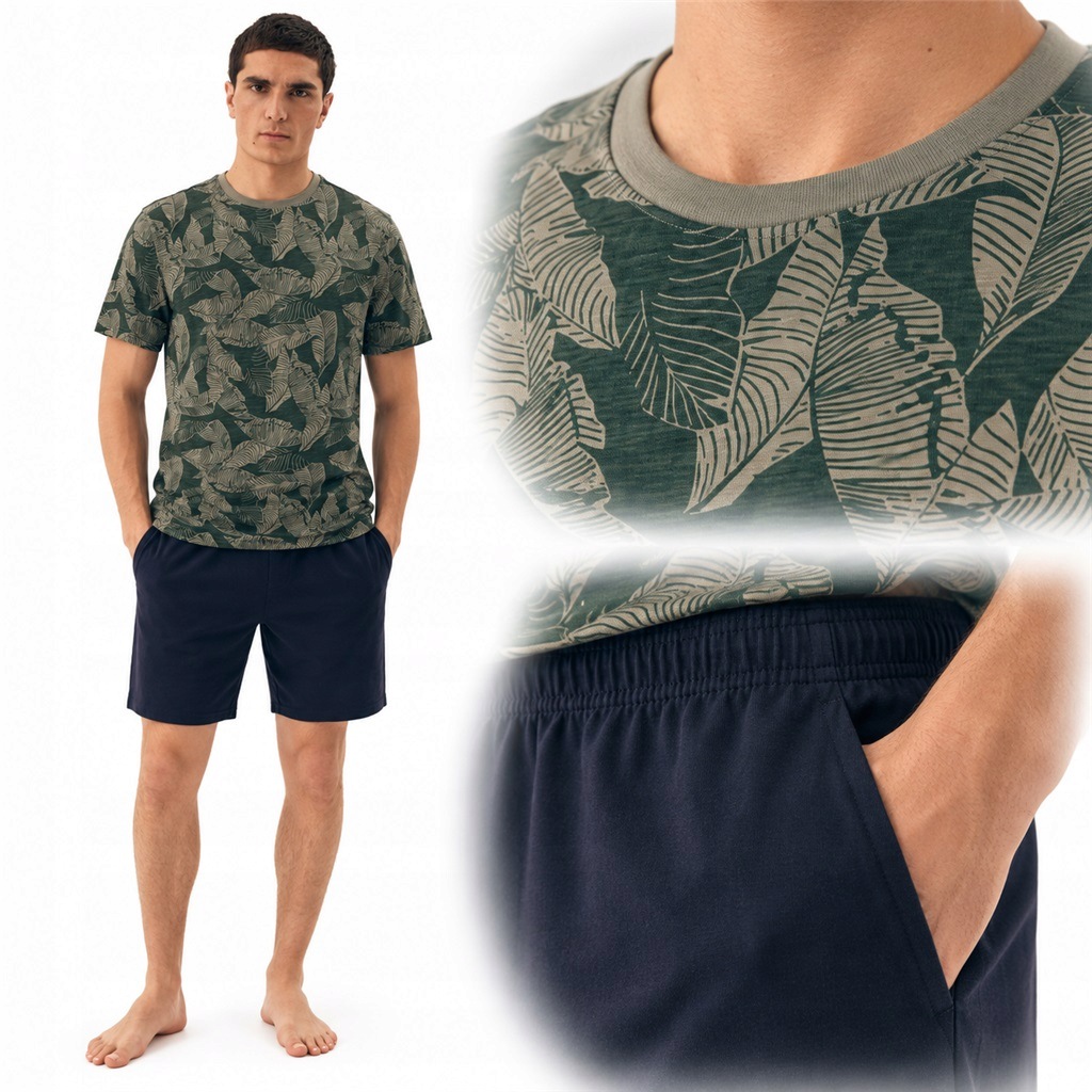 Pánské pyžamo ze 100% bavlny s volným střih Henderson South 42599 zelené XL Anrr