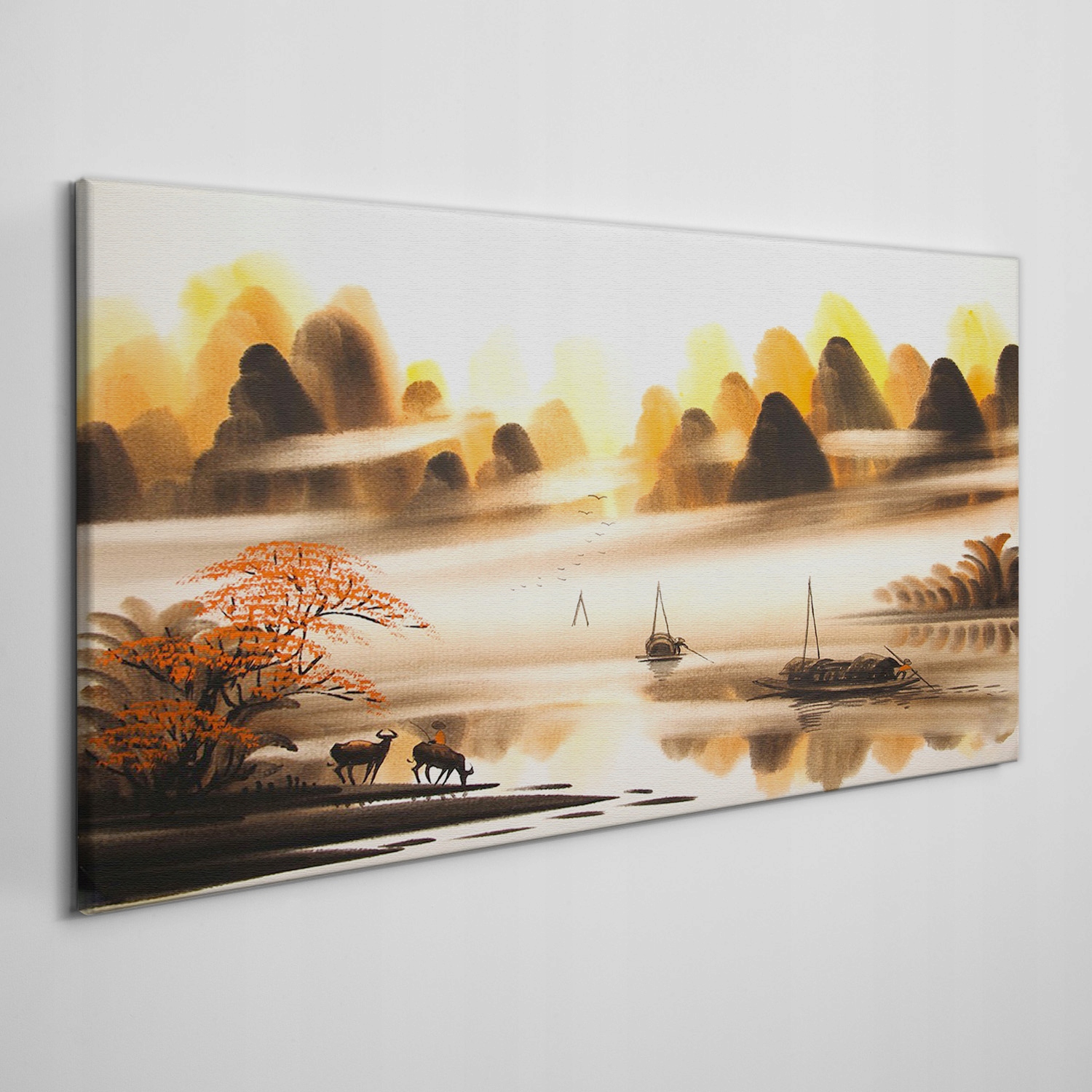 

Obraz ścienny na płótnie Chińskie łódki 100x50 cm