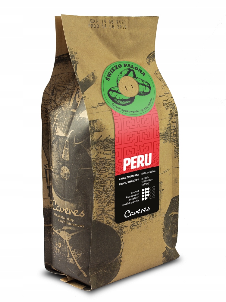 Levně Káva zrnková Caveres Peru 1 kg 1000 g