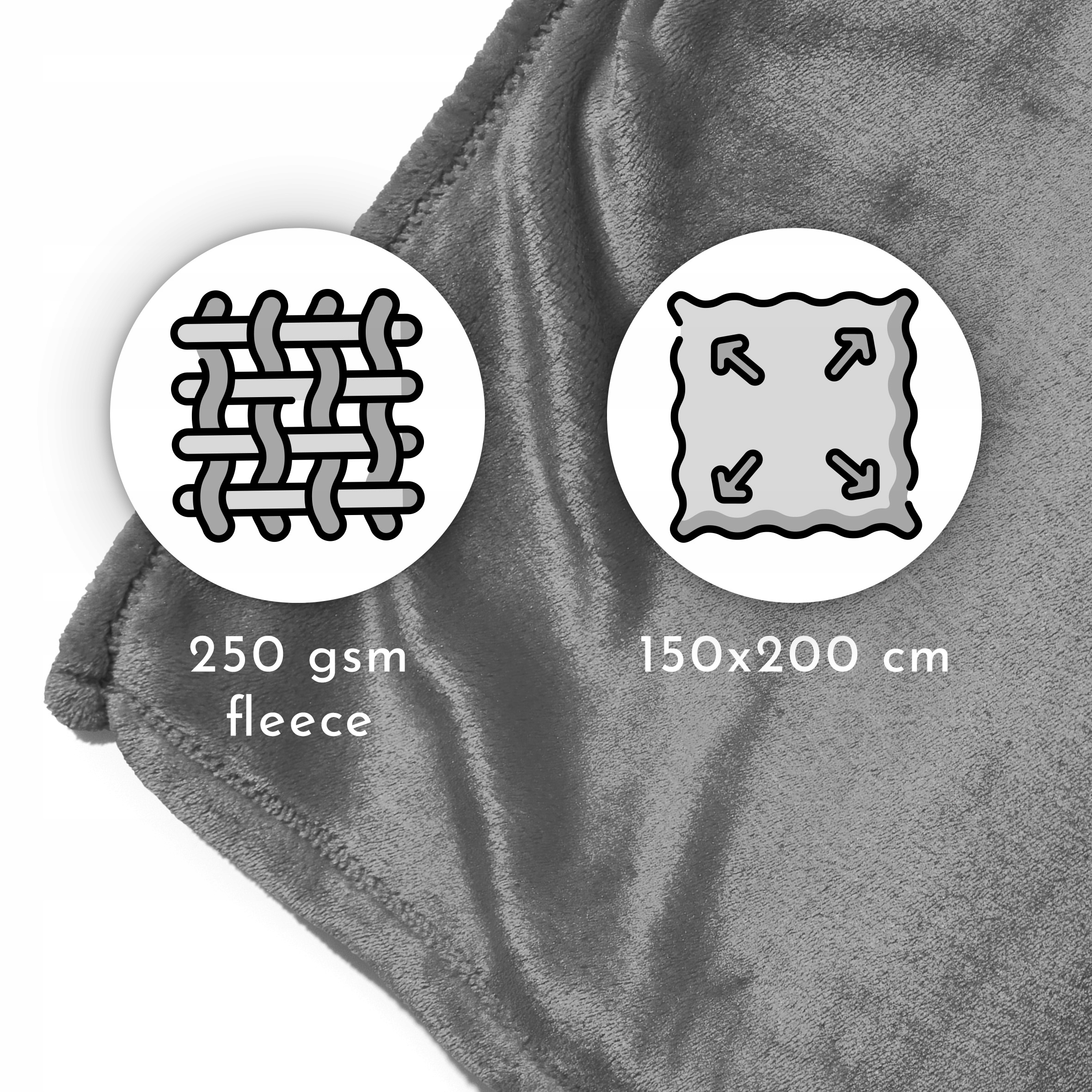 KOC NARZUTA Z MIKROFIBRY 150x200 CIEMNY SZARY Kod producenta 5903887821186