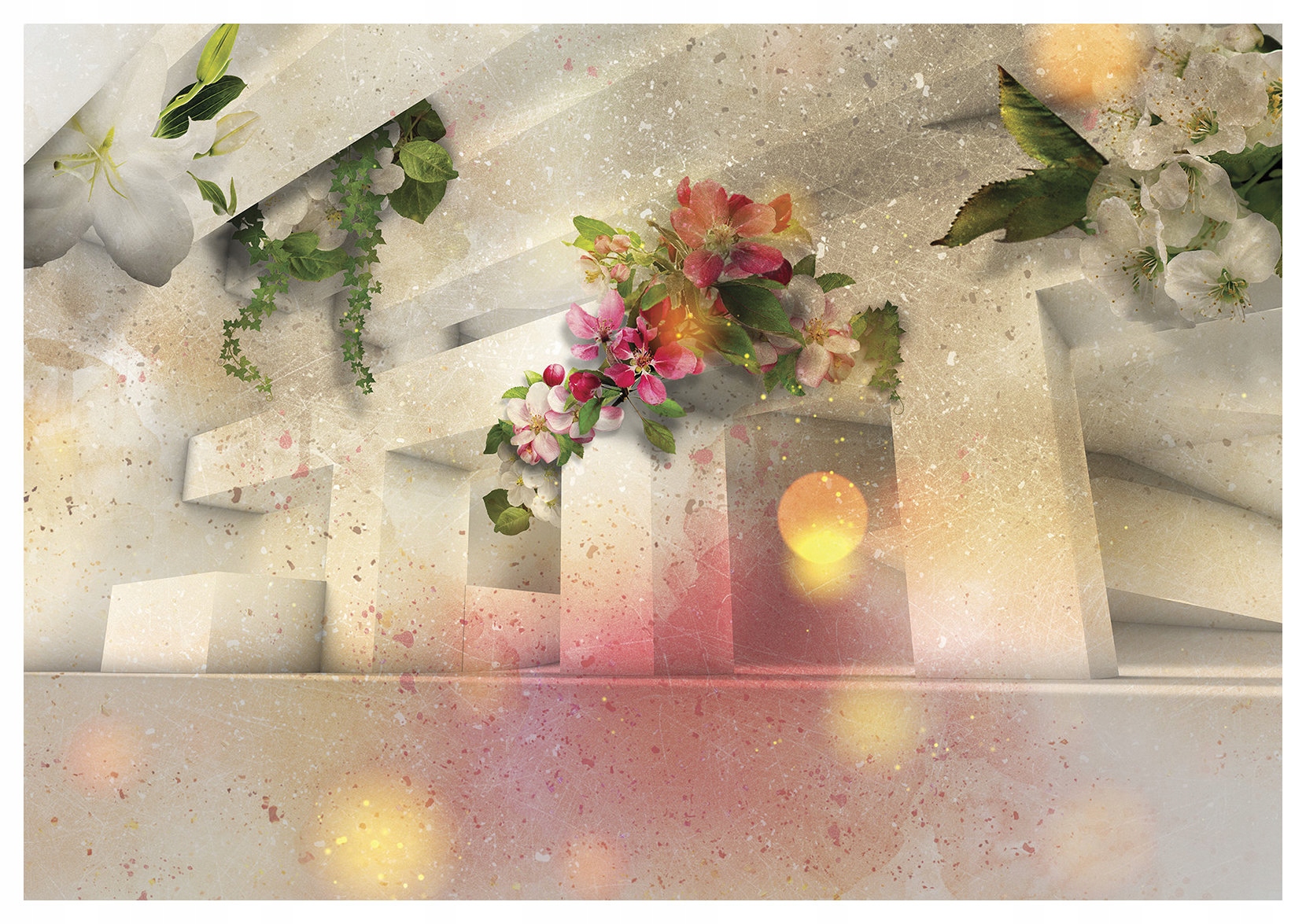 Fototapeta Architektura Květiny Zahrada Geometrické abstrakce 416x290 lepidlo