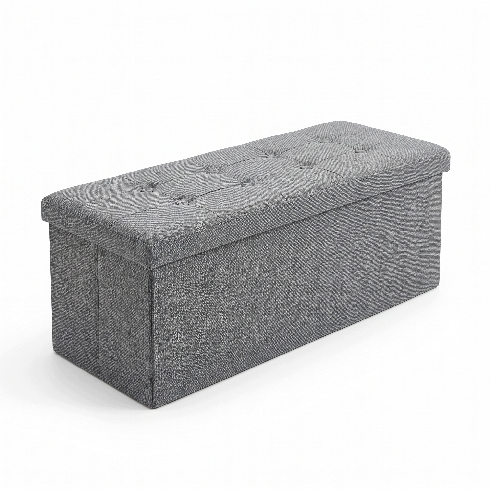 Taburet S Obdélníkovým Úložným Prostorem 110X38X38 CM, Šedá, Polyester