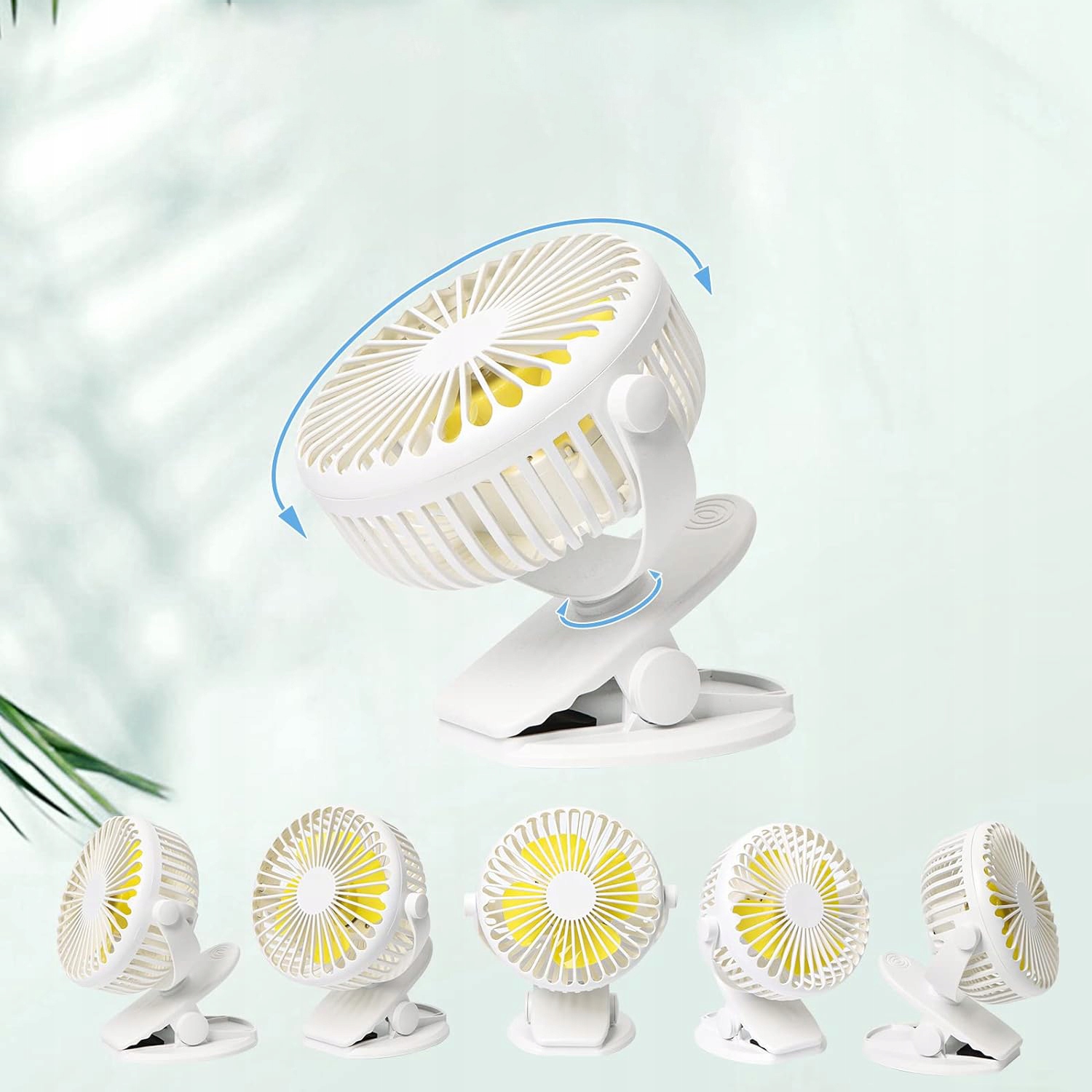 WENTYLATOR BIURO ZACIŚNIĘTY NA PULPICIE PRZENOŚNY 3 PRĘDKOŚCI WIATRU Model USB BEZPRZEWODOWY WIATRACZEK