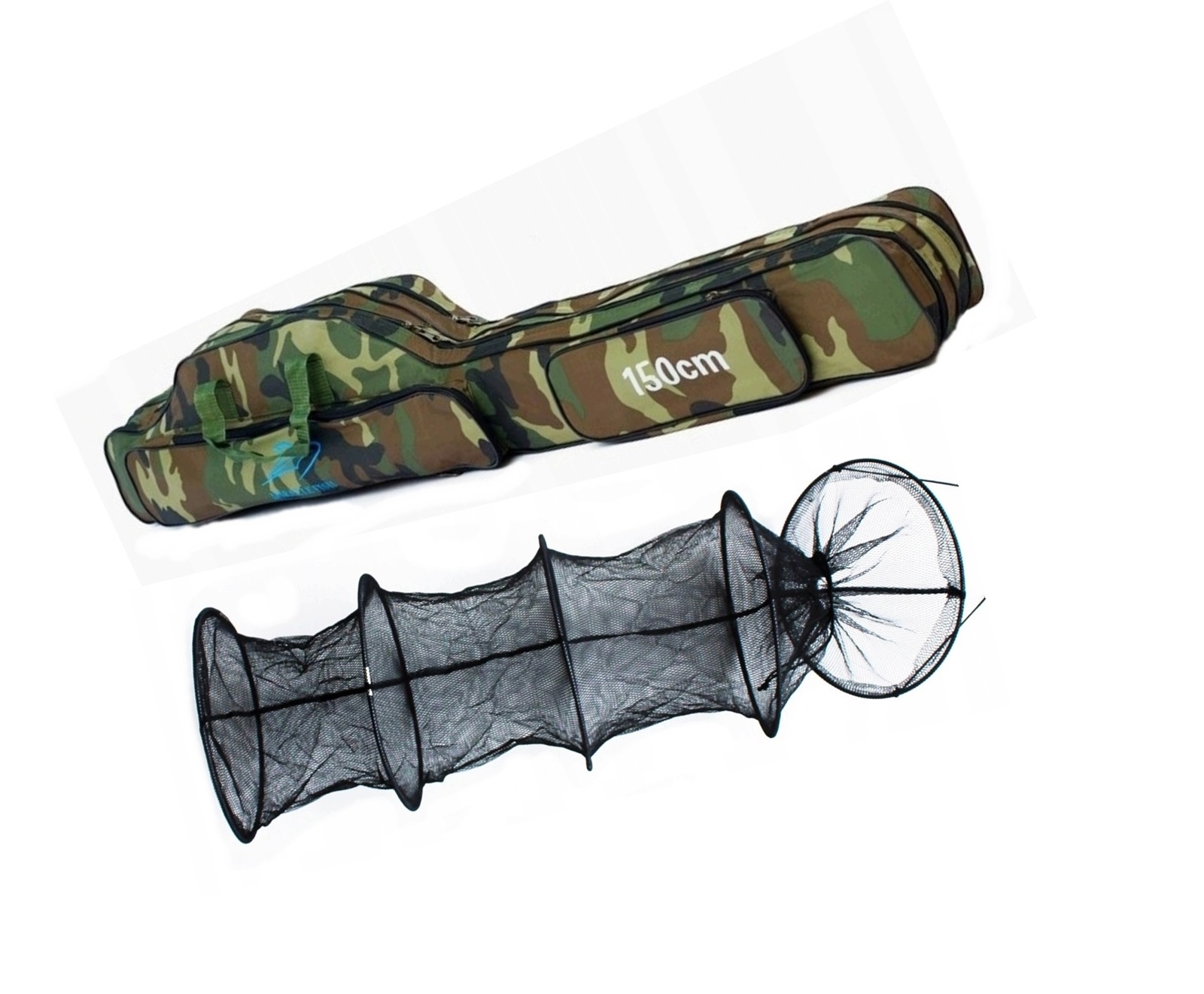 Pokrowiec 150cm. Dwie Komory Dwie Kieszenie Siatka Wędkarska – 120 cm.