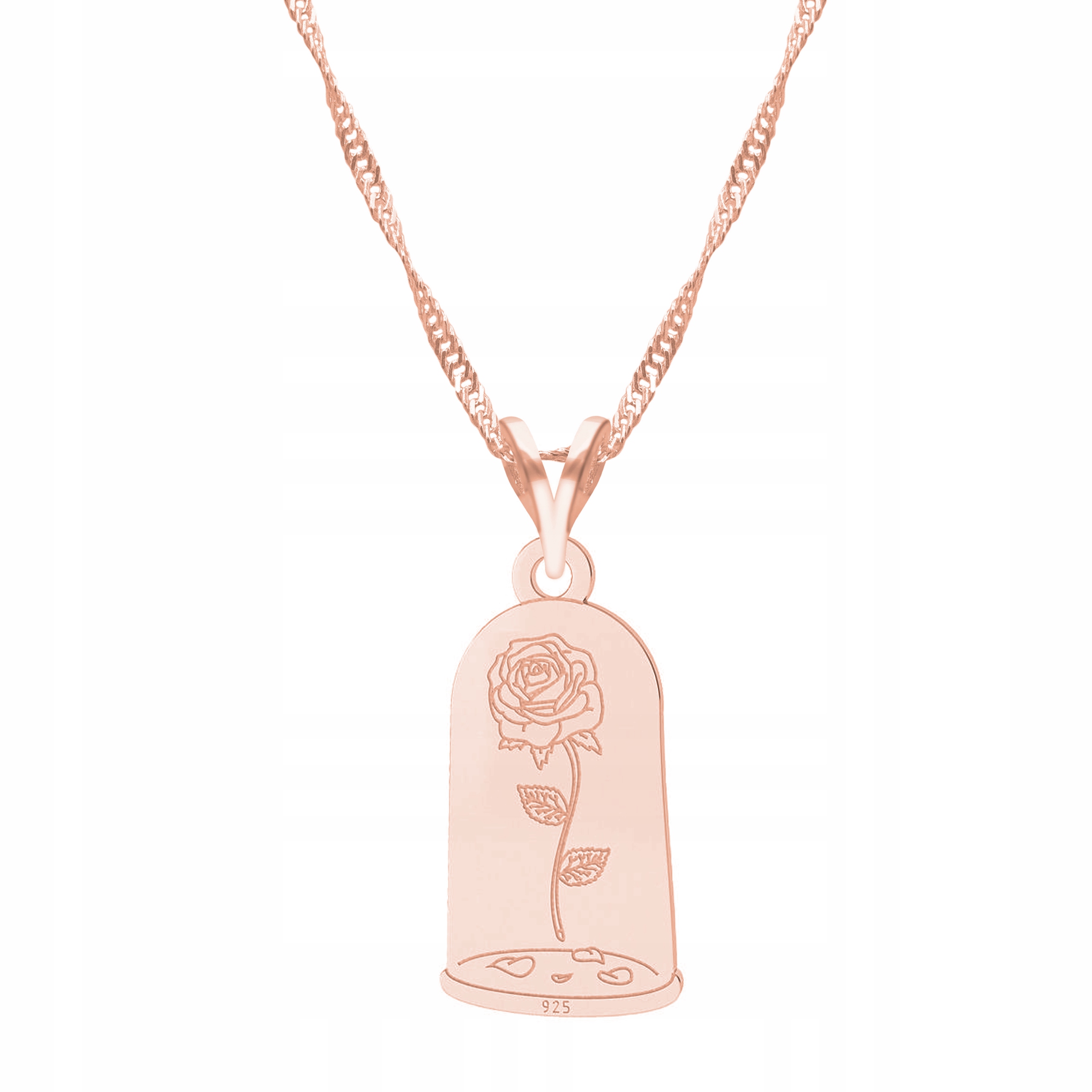 Řetízek zlatý náhrdelník 925 Růže Květina Rose