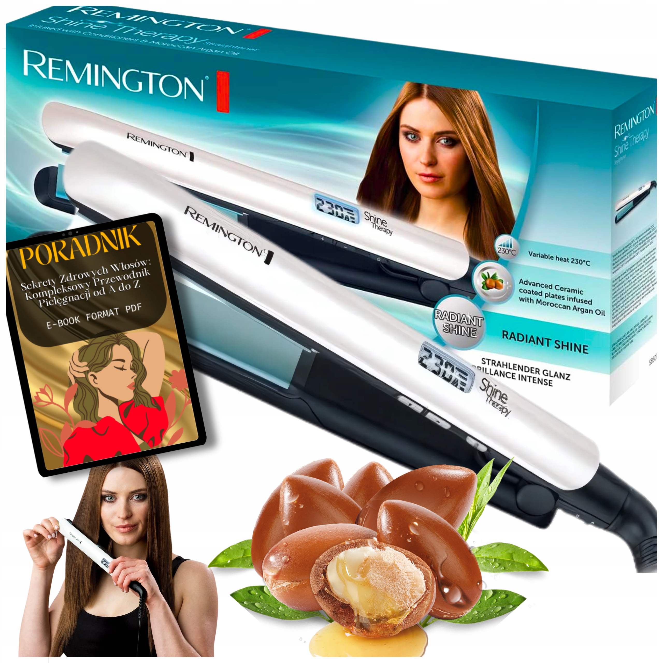 Prostownica Do Włosów Remington Ceramiczna Z Olejem Arganowym+