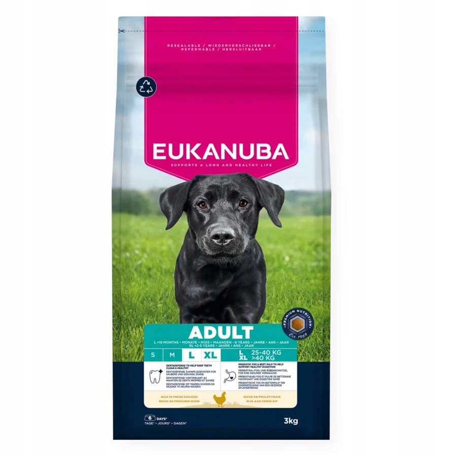 Eukanuba Adult s Kuřetem 15kg Suché Krmivo Pro Dospělé Psy Velkých Plemen