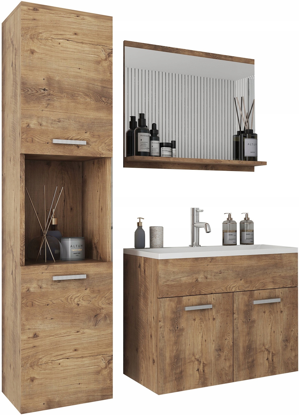 Meble łazienkowe MONTREAL, umywalka, lustro KASTANIEN BRESLAW