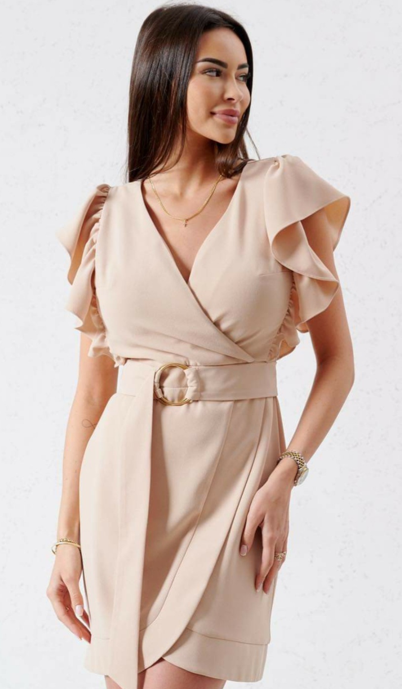 Šaty Béžová Velikost M Model 0670 Polský Výrobce