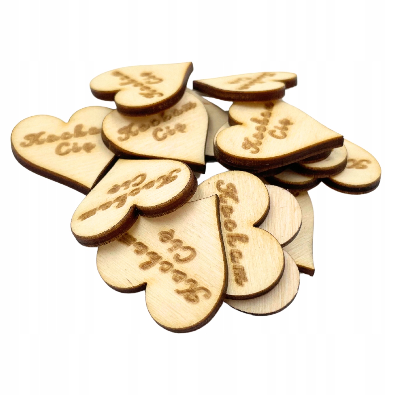 Serce z napisem grawer drewniane 3 cm decoupage scrapki Kocham Cię Kod producenta 5905999002798