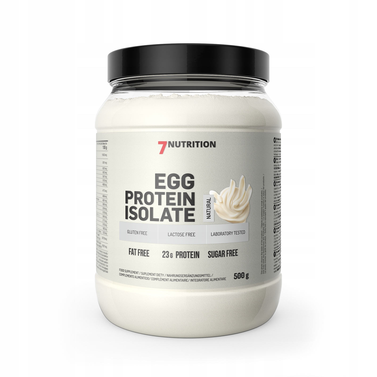 7NUTRITION Egg Protein Isolate 500G Přírodní Vaječný Protein Svaly Masa