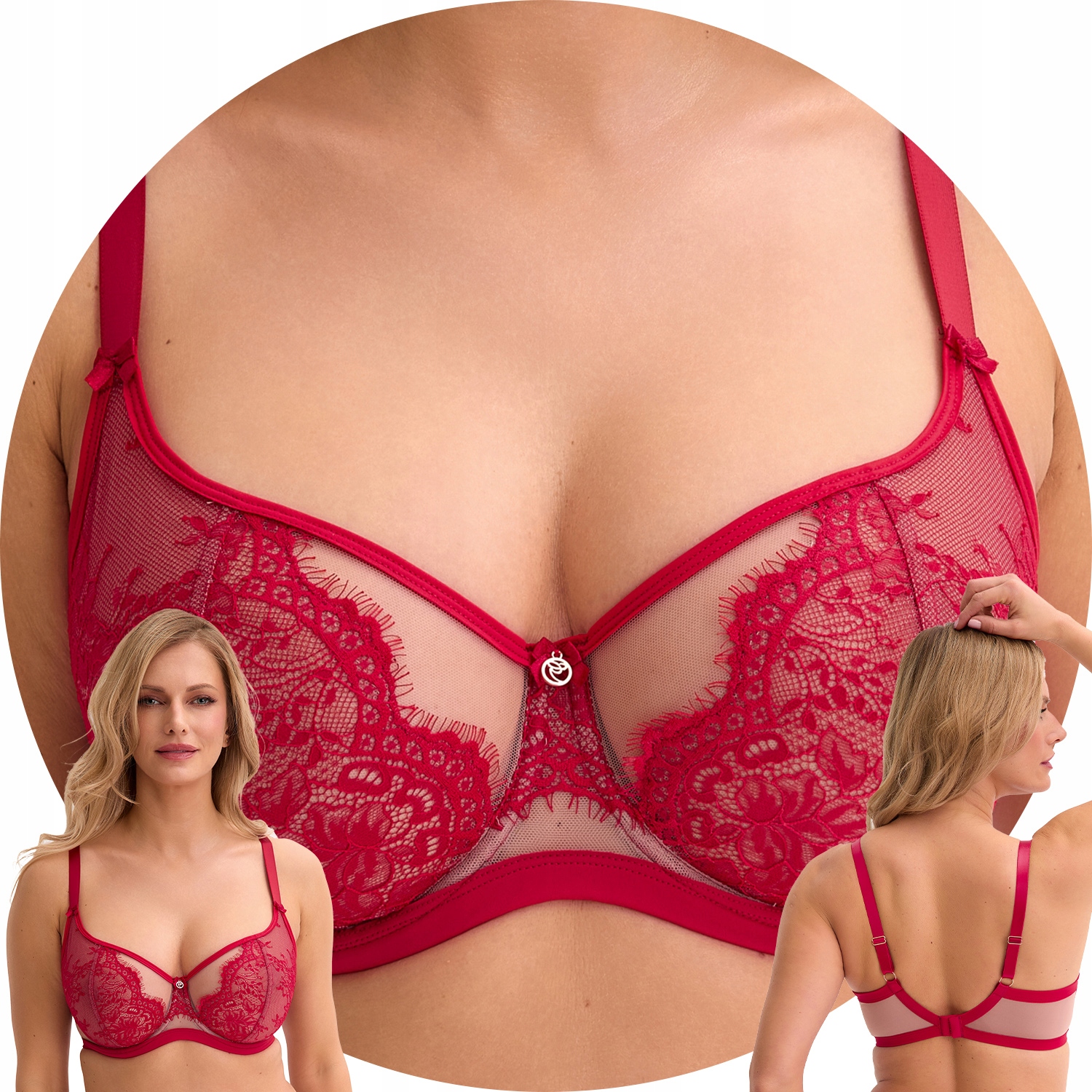 Gaia 1274 Frida Podprsenka Měkká červená-mokka 90F